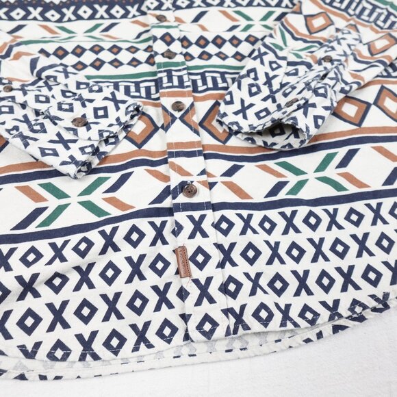 CHAPS Brushed Cotton Moose Shirt Men's Large Thick Chamois Collared Button Up - Picture 7 of 12